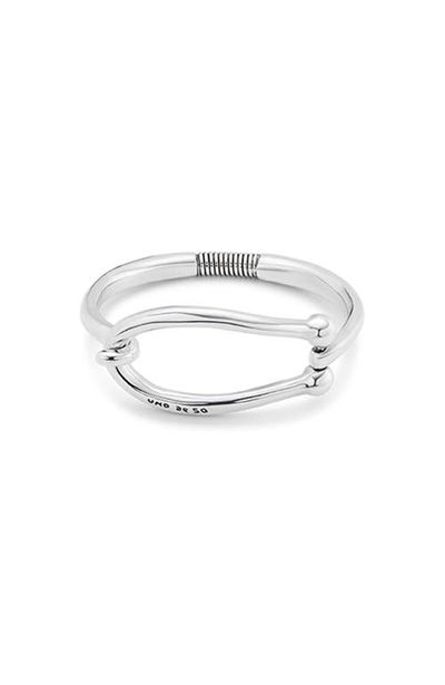 UNODE50 UNODE50 Sterling Silver Plated Rigid Bracelet with Large Link and