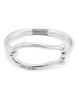 Unode50 UNOde50 Sterling Silver Plated Rigid Bracelet with Large Link and Inner Spring