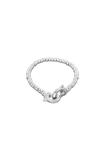UNODE50 UNODE50 Sterling Silver Plated Small Ball Bracelet with