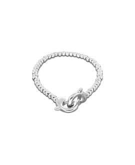 Unode50 UNOde50 Sterling Silver Plated Small Ball Bracelet with interlocking Carabiner