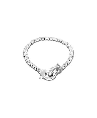 Unode50 UNOde50 Sterling Silver Plated Small Ball Bracelet with interlocking Carabiner