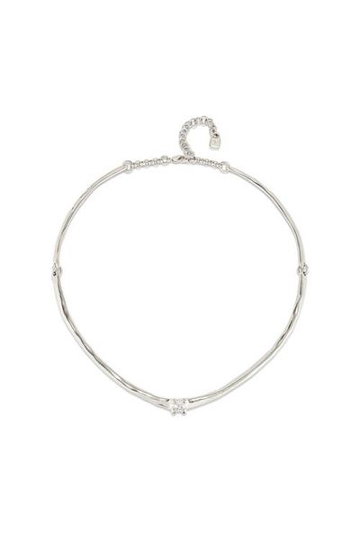 UNODE50 UNODE50 Sterling Silver Rigid Necklace with White Zircon 