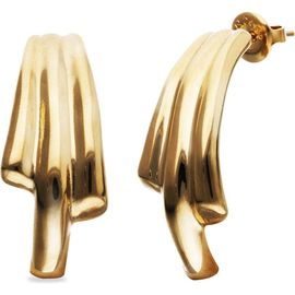 UNODE50 UNODE50 Three-Tube 18K Gold-Plated Earrings 