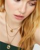 Unode50 UNOde50 Triple Necklace Plated in Gold with 2 Eye Charms and Green Faceted Crystal - 2
