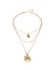 Unode50 UNOde50 Triple Necklace Plated in Gold with 2 Eye Charms and Green Faceted Crystal - 4