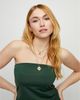 Unode50 UNOde50 Triple Necklace Plated in Gold with 2 Eye Charms and Green Faceted Crystal - 5