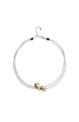 UNODE50 UNODE50 Two-Tone Beaded Necklace with Gold‑Tone Drops