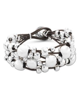 Unode50 UNOde50 Wide Braided Leather Bracelets