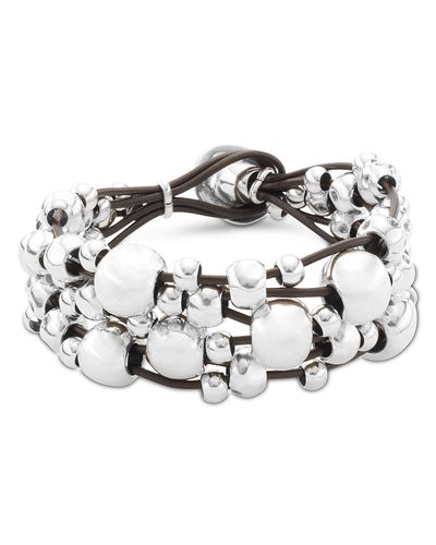 Unode50 UNOde50 Wide Braided Leather Bracelets