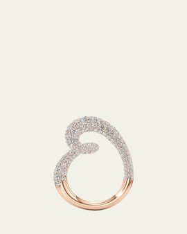 Unsaid Whirlwind Half Lab-Grown Diamond Pave Ring in 18K Rose Gold