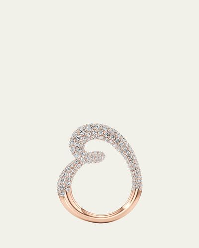 Unsaid Whirlwind Half Lab-Grown Diamond Pave Ring in 18K Rose Gold