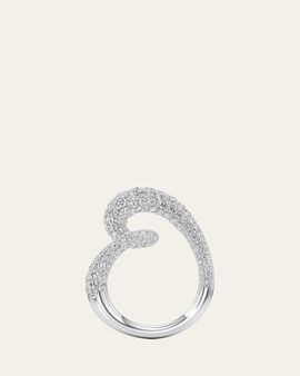 Unsaid Whirlwind Half Lab-Grown Diamond Pave Ring in 18K White Gold