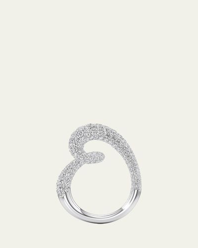 Unsaid Whirlwind Half Lab-Grown Diamond Pave Ring in 18K White Gold