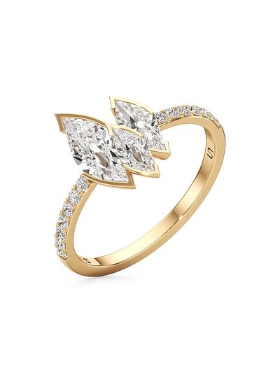 Unsaid Women's Flame 18K Yellow Gold & 1.42 TCW Lab-Grown Diamond Ring