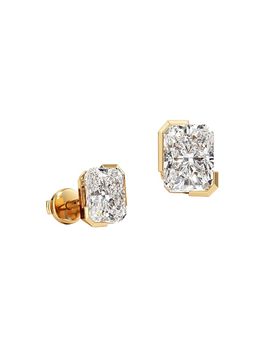Unsaid Women's Meta 18K Gold & 2.08 TCW Lab-Grown Diamond Radiant-Cut Stud Earrings