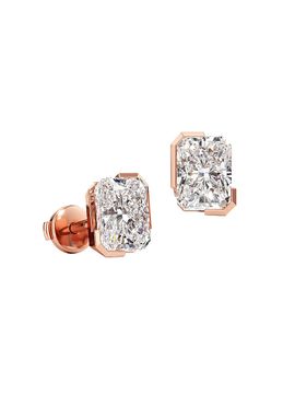 Unsaid Women's Meta 18K Rose Gold & 2.08 TCW Lab-Grown Diamond Radiant-Cut Stud Earrings