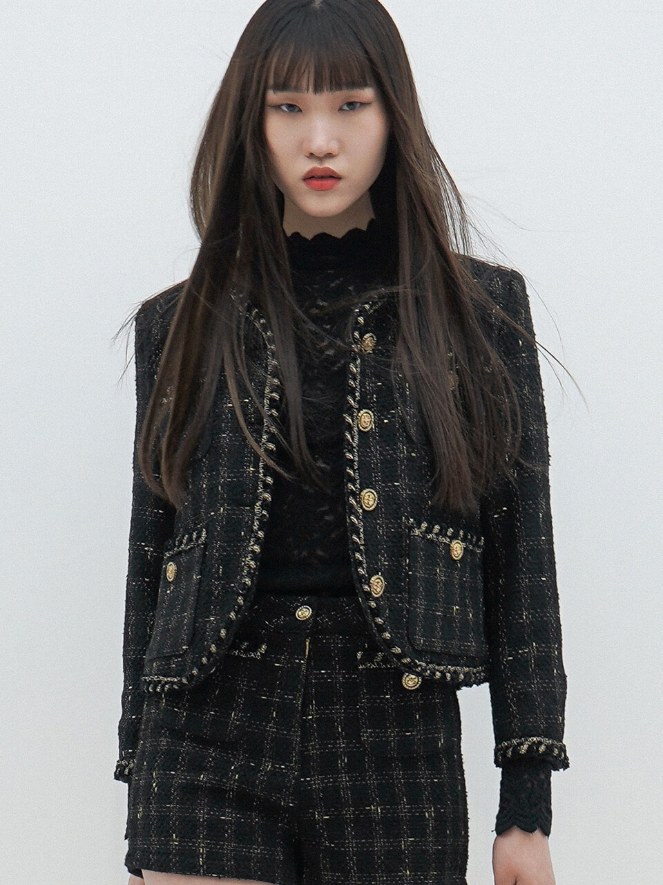 UNTAGE Metallic Button Boucle Tweed Jacket