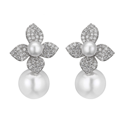 Untamed Petals Untamed Petals Magnolia Pearl and Crystal Earrings