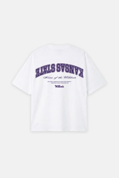 UPSIDE Upside Kansas State Wildcats Oversized Tee in White, Men's at Urban Outfitters