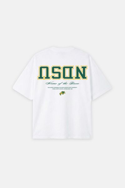 UPSIDE Upside North Dakota State Bison Oversized Tee in White, Men's at Urban Outfitters