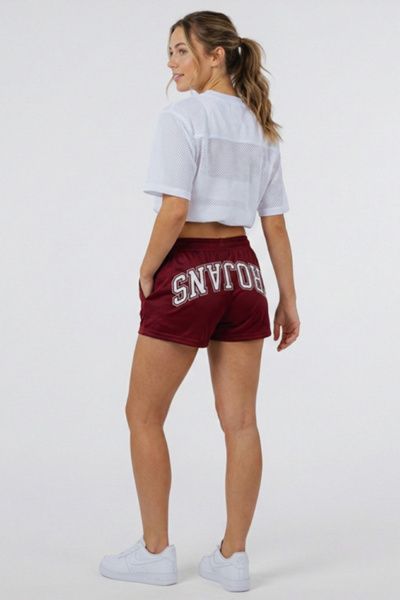 UPSIDE Upside Troy Trojans Mesh Shorts in Maroon, Women's at Urban Outfitters