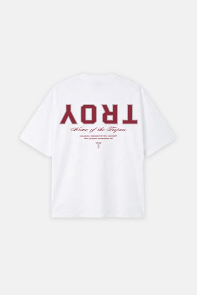 UPSIDE Upside Troy Trojans Oversized Tee in White, Men's at Urban Outfitters