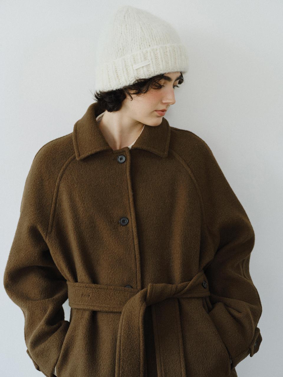 URAGO Belted wool half coat