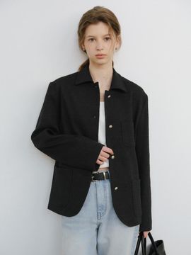 URAGO Cotton Blend Dimensional Tweed Jacket
