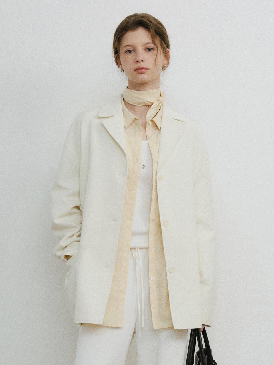 URAGO Embossed Texture Half-Length Relaxed Fit Jacket