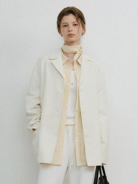 URAGO Embossed Texture Half-Length Relaxed Fit Jacket