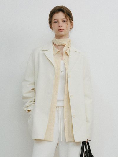 URAGO Embossed Texture Half-Length Relaxed Fit Jacket