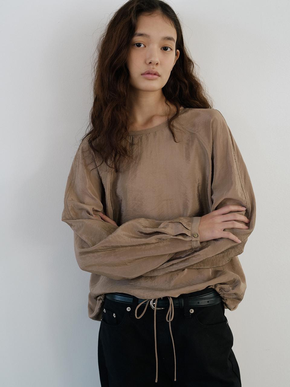URAGO Satin String Blouse_2 Colors