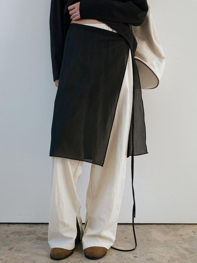 URAGO Sheer Layered Wrap Skirt_2 Colors