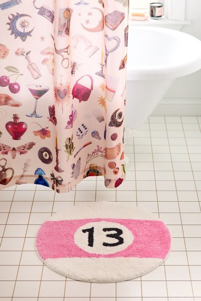 Urban Outfitters 13 Pool Ball Shaped Plush Tufted Bath Mat in Pink at Urban Outfitters
