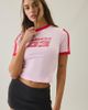 Urban Outfitters adidas Racing 3-Stripe Graphic Tee in Pink, Women's at Urban Outfitters - 1