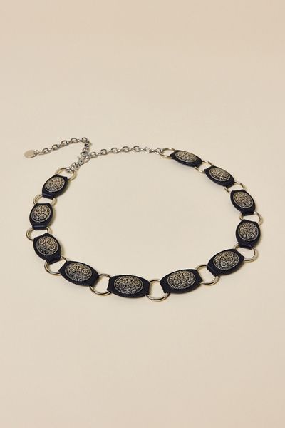 Urban Outfitters Allegra Leather O-Ring Chain Belt in Black, Women's at Urban Outfitters