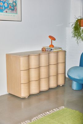 Urban Outfitters Aria 6-Drawer Short Wood Squiggle Dresser in White at Urban Outfitters