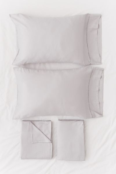 Urban Outfitters Basic Cotton Sheet Set in Light Grey at Urban Outfitters