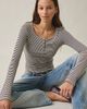 Urban Outfitters BDG Brett Henley Long Sleeve Baby Tee in Brown, Women's at Urban Outfitters - 1
