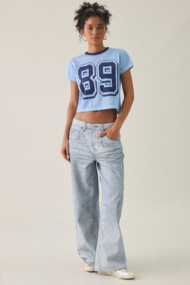 Urban Outfitters BDG Jaya Coated Baggy Boyfriend Jeans in White, Women's at Urban Outfitters