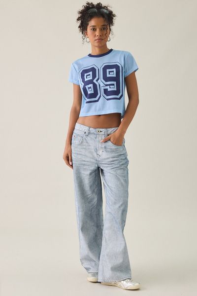 Urban Outfitters BDG Jaya Coated Baggy Boyfriend Jeans in White, Women's at Urban Outfitters