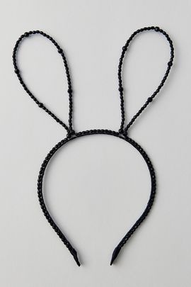 Urban Outfitters Beaded Bunny Ears Headband in Black, Women's at Urban Outfitters