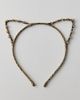 Urban Outfitters Beaded Cat Ears Headband in Gold, Women's at Urban Outfitters - 1