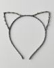 Urban Outfitters Beaded Cat Ears Headband in Silver, Women's at Urban Outfitters - 1