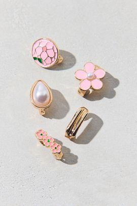 Urban Outfitters Bloom Flower Enamel Sandal Charms Set in Pink, Women's at Urban Outfitters