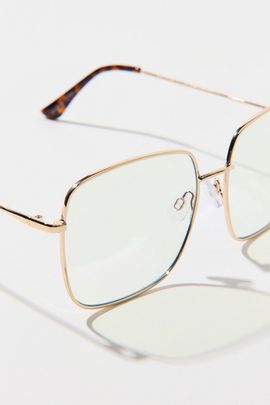 Urban Outfitters Brea Square Blue Light Glasses in Clear, Women's at Urban Outfitters