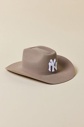 Urban Outfitters Brooklyn Eagles Felt Cowboy Hat in Cream, Women's at Urban Outfitters
