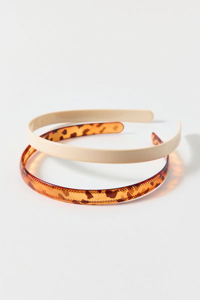 Urban Outfitters Cami Skinny Headbands Set Top in Leopard/Cream, Women's at Urban Outfitters