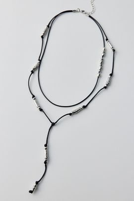 Urban Outfitters Cara Corded Lariat Necklace in Silver, Women's at Urban Outfitters