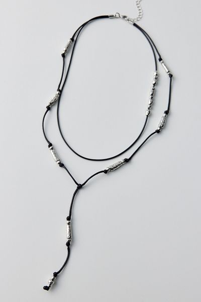 Urban Outfitters Cara Corded Lariat Necklace in Silver, Women's at Urban Outfitters
